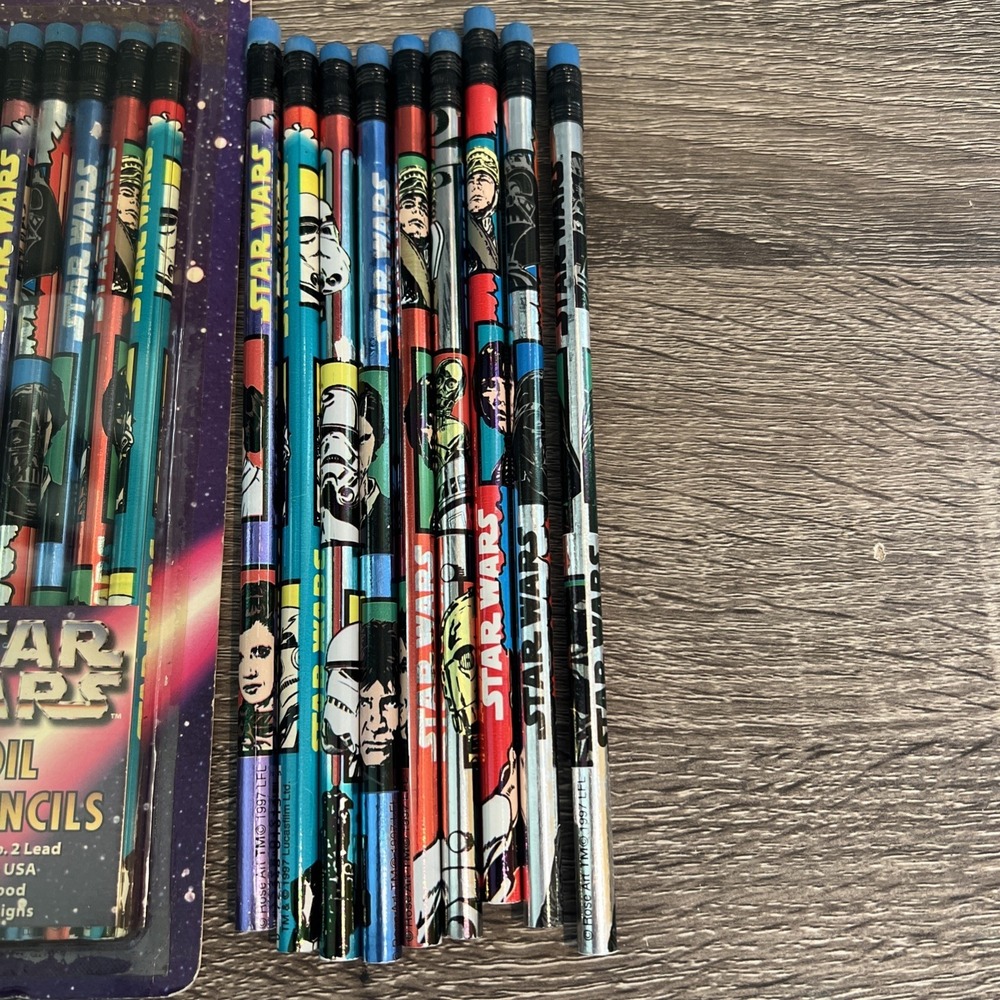 Star Wars Pencil Pen Lot No.2 Foil Pencils by RoseArt Pen By Mead Lot of 22 - Picture 6 of 11